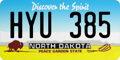 ND license plate HYU385