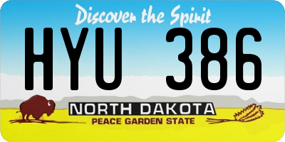 ND license plate HYU386