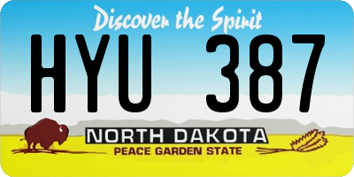 ND license plate HYU387