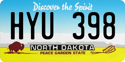 ND license plate HYU398