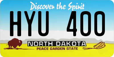 ND license plate HYU400