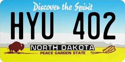 ND license plate HYU402