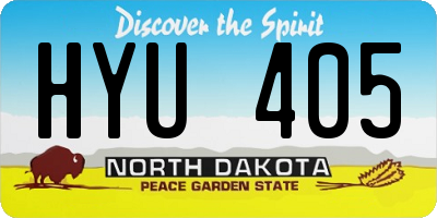 ND license plate HYU405