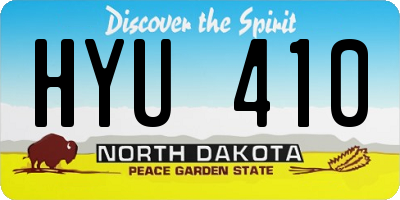 ND license plate HYU410
