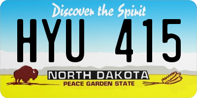 ND license plate HYU415