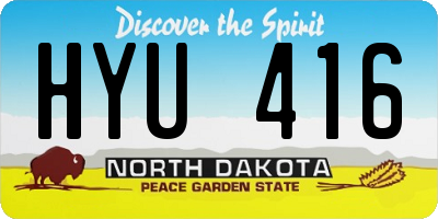 ND license plate HYU416