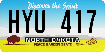 ND license plate HYU417