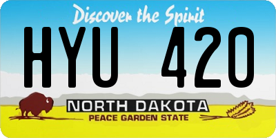 ND license plate HYU420