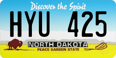 ND license plate HYU425