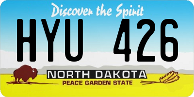 ND license plate HYU426