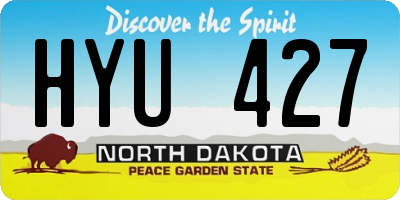 ND license plate HYU427