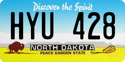 ND license plate HYU428