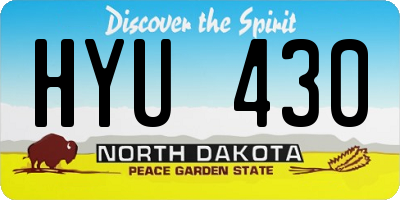 ND license plate HYU430