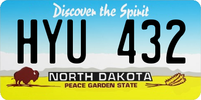 ND license plate HYU432