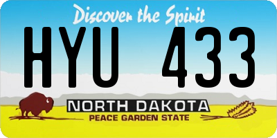 ND license plate HYU433