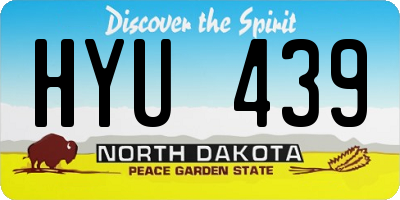ND license plate HYU439