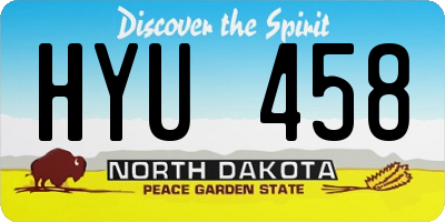 ND license plate HYU458