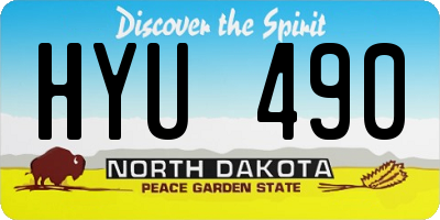 ND license plate HYU490