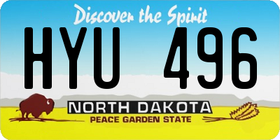 ND license plate HYU496