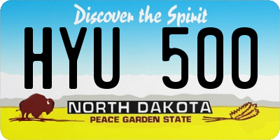 ND license plate HYU500