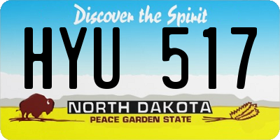 ND license plate HYU517