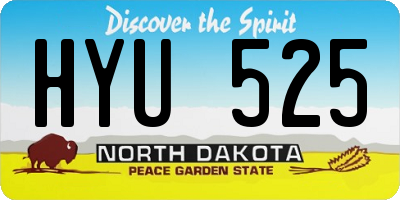 ND license plate HYU525