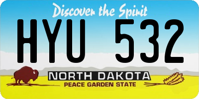 ND license plate HYU532