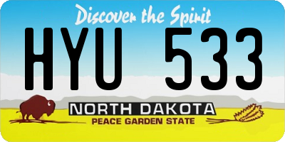 ND license plate HYU533