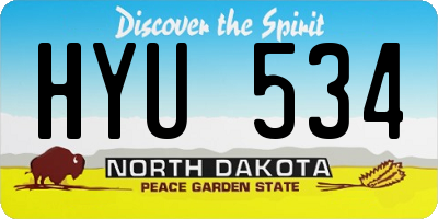 ND license plate HYU534