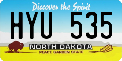 ND license plate HYU535