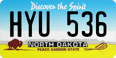 ND license plate HYU536