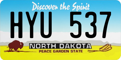 ND license plate HYU537