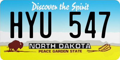 ND license plate HYU547