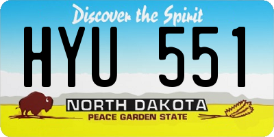 ND license plate HYU551