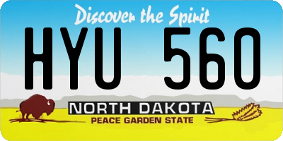 ND license plate HYU560