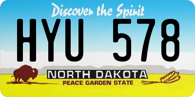ND license plate HYU578