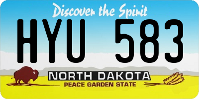 ND license plate HYU583