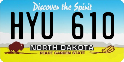 ND license plate HYU610