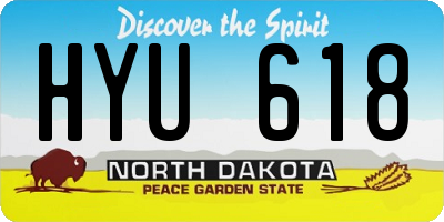 ND license plate HYU618