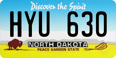 ND license plate HYU630