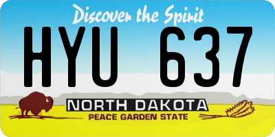 ND license plate HYU637