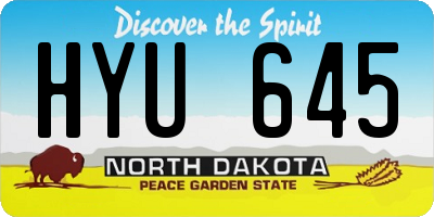 ND license plate HYU645