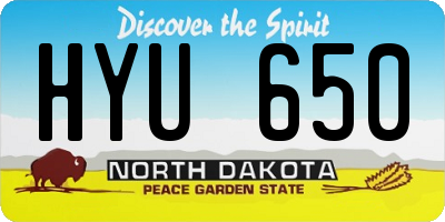 ND license plate HYU650