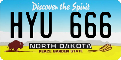 ND license plate HYU666