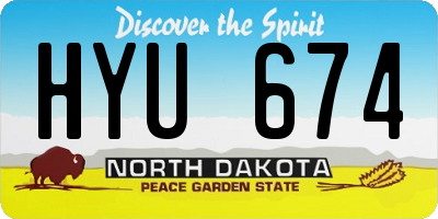 ND license plate HYU674