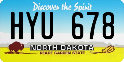 ND license plate HYU678