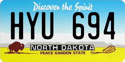 ND license plate HYU694
