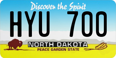 ND license plate HYU700