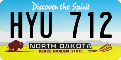 ND license plate HYU712