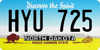 ND license plate HYU725